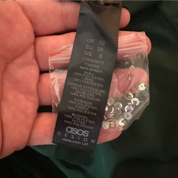 ASOS Green Midi Dress with Pink & Purple Floral Embroidery - Picture 12 of 15